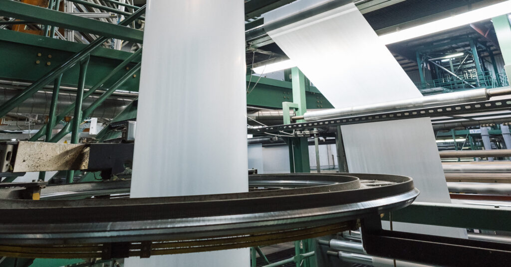 View of General Films’ quality film being manufactured in their manufacturing center.